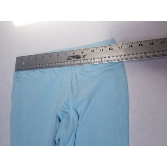 Hue Womens Straight Pull On Pants Low Rise Back Pockets Floral Embroidered Blue - Picture 5 of 7